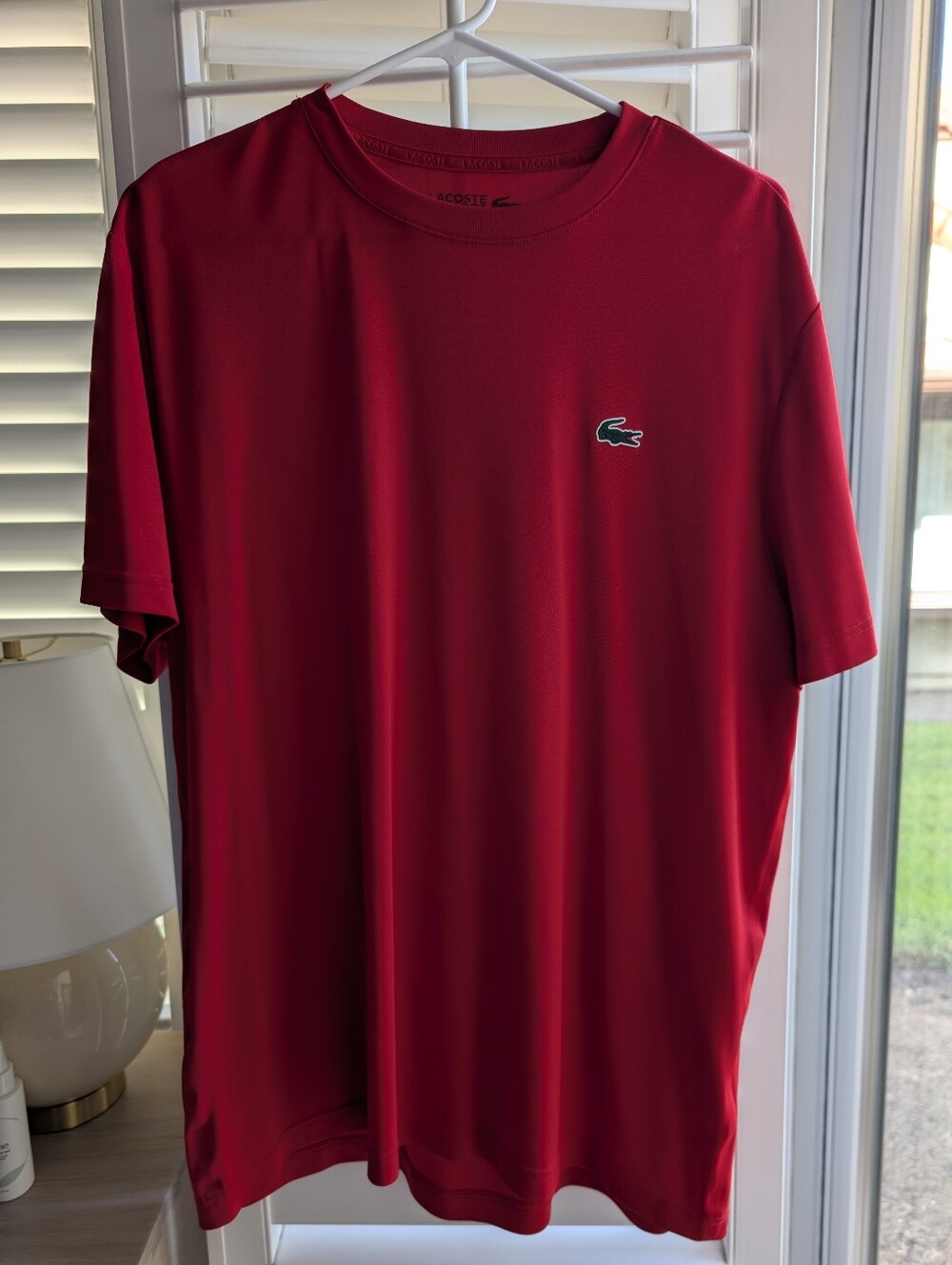 Lacoste Sport Ultra Dry T Shirt Men's XL Red Piqué Performance Tennis